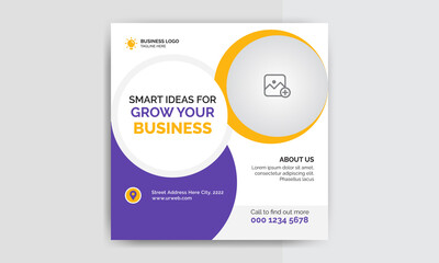 Corporate business square flyer template or social media post design.