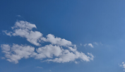Blue sky with white clouds.
