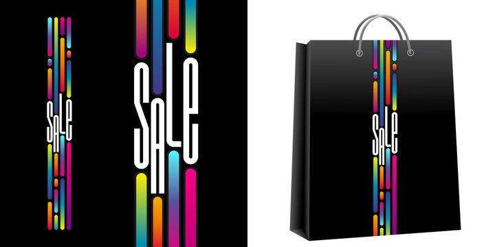 Logo artistique et moderne pour les soldes pouvant &ecirc;tre utilis&eacute; en affiche ou &ecirc;tre imprimer sur un sac - texte anglais.