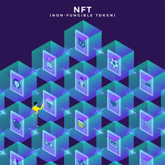NFT Non-Fungible Token Vector Illustrations