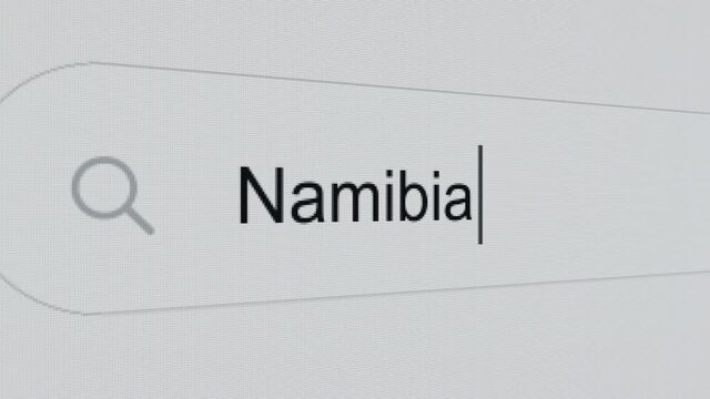 Namibia - Internet browser search engine bar typing African Country name.