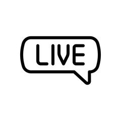 Live stream, broadcasting, online video. Black linear icon with editable stroke on white background