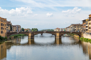 Fototapeta na wymiar Ponte Santa Trinita bridge over the Arno River, Florence