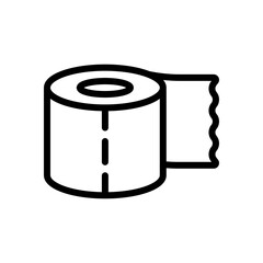 Roll of toilet paper, simple icon. Black linear icon with editable stroke on white background