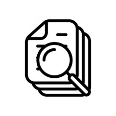 Sheets of book or magazine, stack of paper documents, business icon. Black linear icon with editable stroke on white background