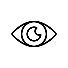 Eye, clear vision, simple icon. Black linear icon with editable stroke on white background