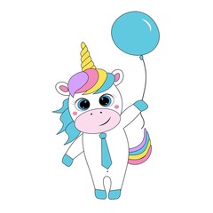 cute colorful unicorn vector illustration