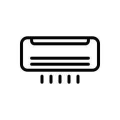 Air conditioner, climate system, simple icon. Black linear icon with editable stroke on white background