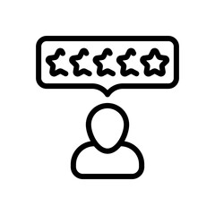 Customer satisfaction, rate of service, client experience, business icon. Black linear icon with editable stroke on white background