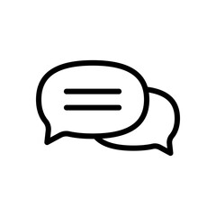 Speech bubbles, chat messages, text clouds, simple icon. Black linear icon with editable stroke on white background