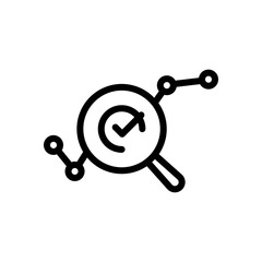 Financial forecast, Analysis and predict, business research, simple icon. Black linear icon with editable stroke on white background