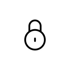 Locked padlock, private information, simple icon. Black linear icon with editable stroke on white background