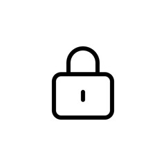 Locked padlock, private information, simple icon. Black linear icon with editable stroke on white background