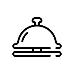 Hotel bell, simple icon. Black linear icon with editable stroke on white background