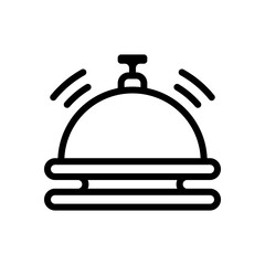 Hotel bell, simple icon. Black linear icon with editable stroke on white background