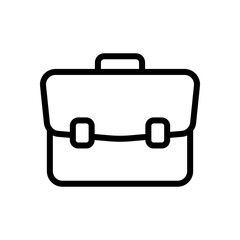 Simple briefcase, business icon. Black linear icon with editable stroke on white background