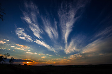 Sunset. Beautiful landscape, nature scenery.