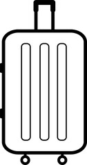 Vector linear suitcase. Luggage icon on a white background. Bag illustration. 