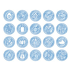 Allergen Free Products Vector icon hand drawn illustration