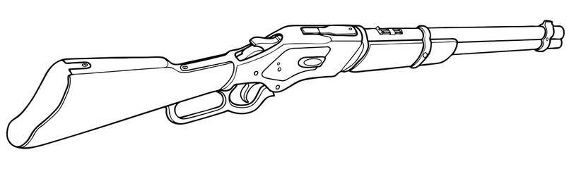 西部劇ライフル,後ろ横