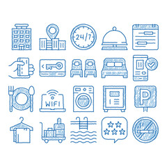 Hostel icon hand drawn illustration