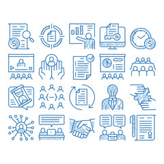 Contract icon hand drawn illustration