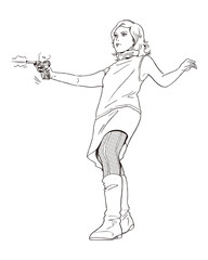 女性,エージェント,射撃