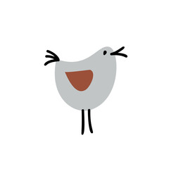 Cute vector bird. illustration isolated on a white background. Hand drawn illustration of a Scandinavian flat. Design element of t-shirt, home textiles, wrapping paper, children textiles