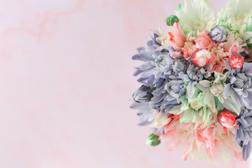 bouquet of flowers on a wooden background