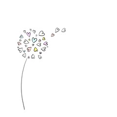 Vector simple image of a flower of hearts.