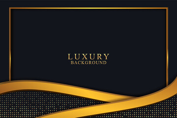 Elegant Black Luxury background concept with dark gold and glitter texture