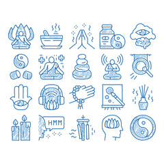 Meditation Practice icon hand drawn illustration