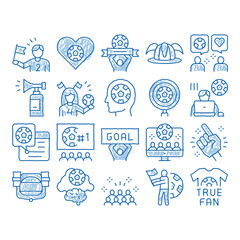 Soccer Fan Attributes icon hand drawn illustration