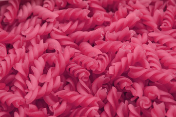 a lot of pasta. spiral noodles. noodles in a saucepan. cooking concept	