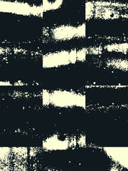 Abstract grunge vector background. Monochrome handcrafted composition of irregular geometric graphic elements.