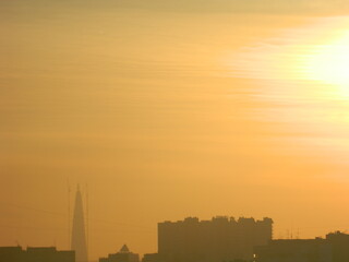 Fototapeta premium sunset in the big city