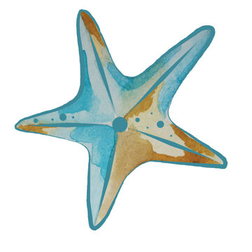 recommend clip art: Watercolor clip art of a starfish.