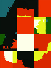 Abstract grunge vector background. Color handcrafted composition of overlapping irregular graphic elements.