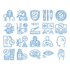 Dermatology Skin Care icon hand drawn illustration