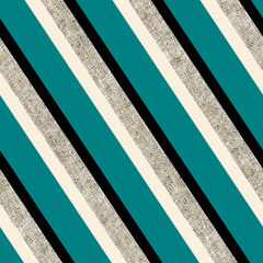Diagonal lines, in black and green, with details in linen fabric texture.