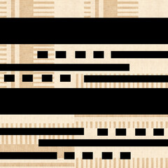 black lines, shapes and geometry. linen texture and fabric background.