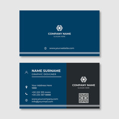 Modern simple clean professional business card template