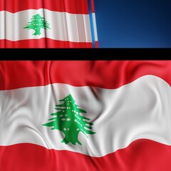 Naklejka premium Abstract Lebanon Flag 3D Render (3D Artwork)