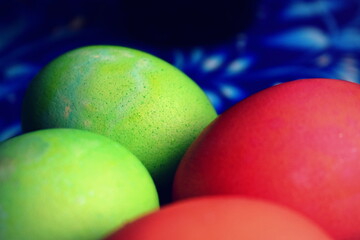 painted easter eggs close up
