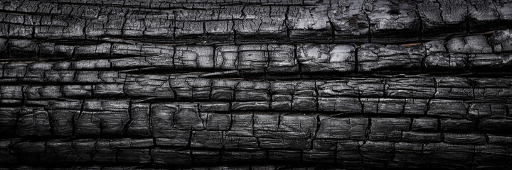 Dark texture of firewood charcoal