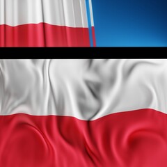 Abstract Poland Flag 3D Render (3D Artwork)