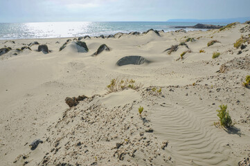 Cape Akrotiri on the southern coast of Cyprus is famous for its sand dunes