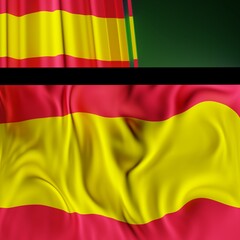 Abstract Spain Flag 3D Render (3D Artwork)