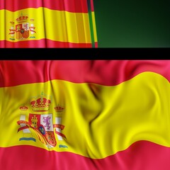 Abstract Spain Flag 3D Render (3D Artwork)