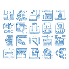 Front End Development icon hand drawn illustration